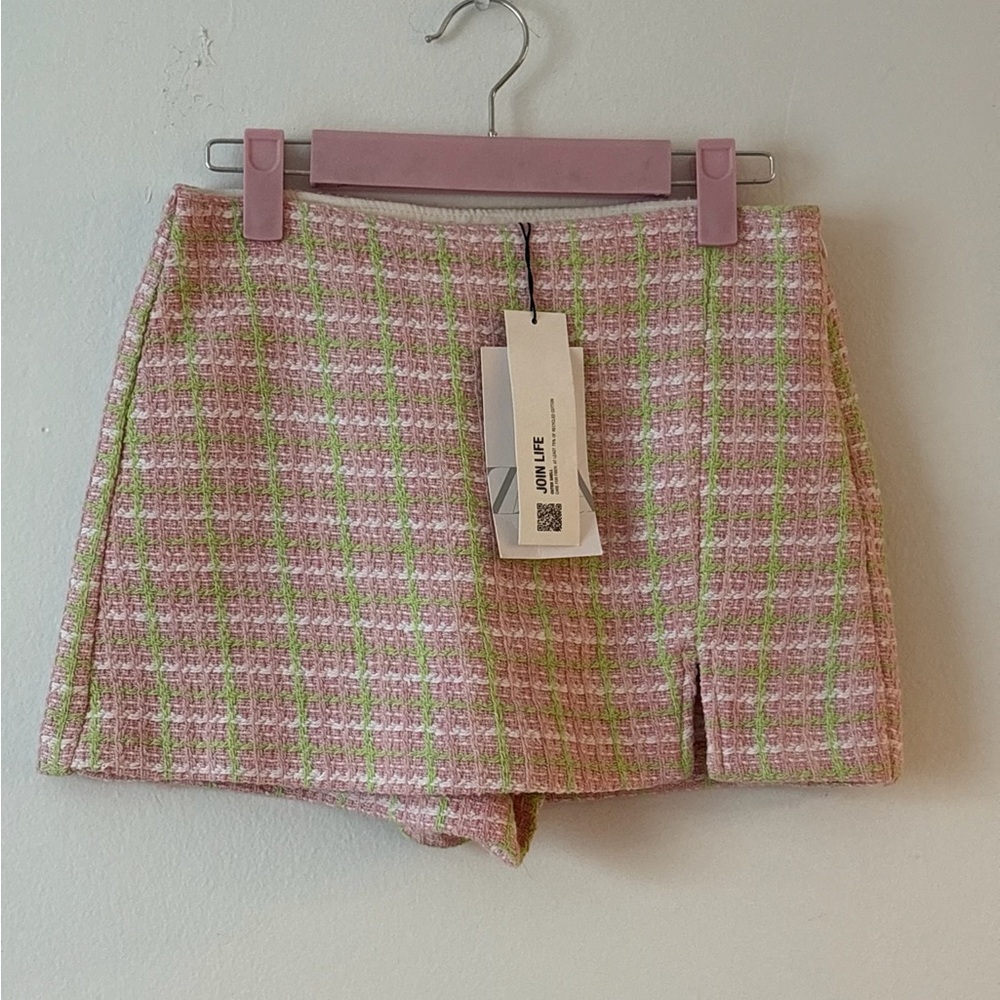 Zara Pastel Plaid Skirt